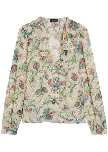 Textured floral-print silk-blend shirt by ETRO
