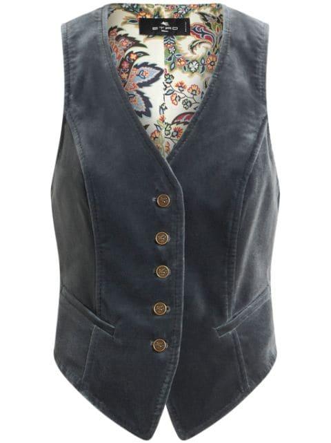 V-neck velvet waistcoat by ETRO