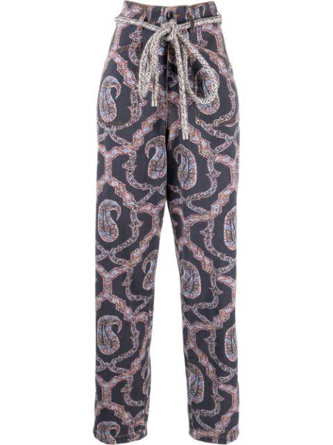 abstract-pattern tapered-leg trousers by ETRO
