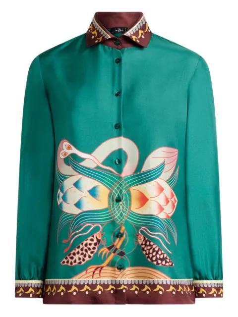 abstract-print silk shirt by ETRO