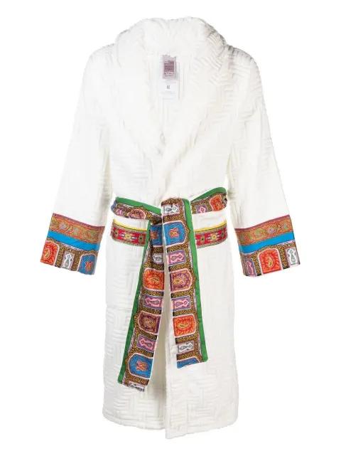 abtract-trim cotton bathrobe by ETRO