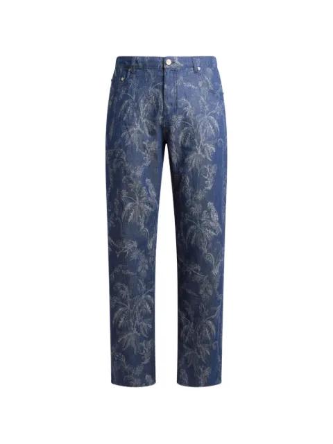 all-over jacquard-motif jeans by ETRO