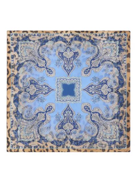 animal paisley-motif silk pocket square by ETRO