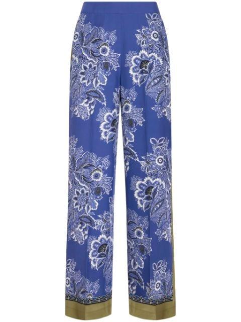 bandana-print straight-leg silk trousers by ETRO