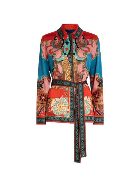 belt patterned jacket by ETRO