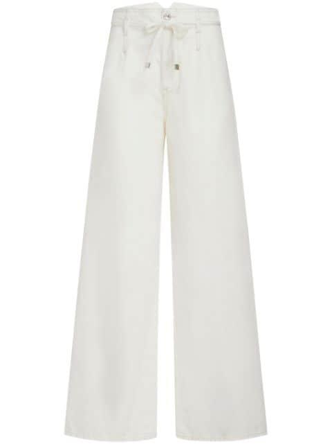 belted high-rise wide-leg jeans by ETRO