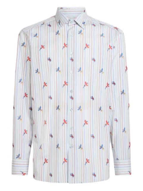 bird-print striped shirt by ETRO