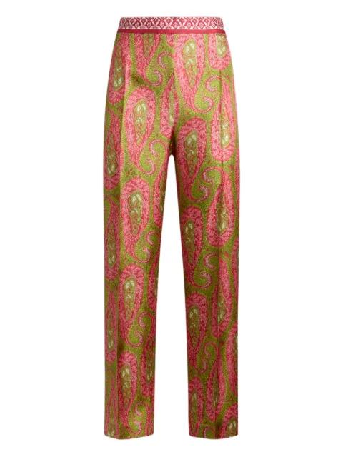bootcut trousers with placed paisley foliage print by ETRO