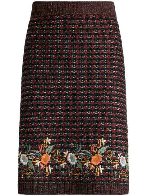 bouclé embroidered skirt by ETRO