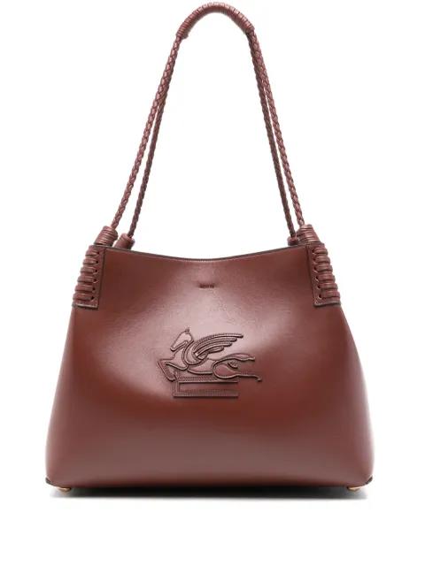 braided-handle pegasus leather shoulder bag by ETRO