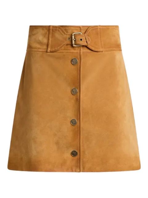 buckle button suede mini skirt by ETRO