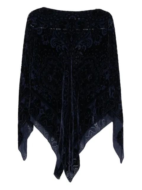 burnout velvet poncho by ETRO