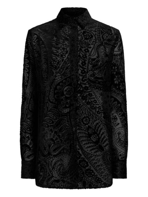 burnout velvet shirt with floral Paisley motif by ETRO