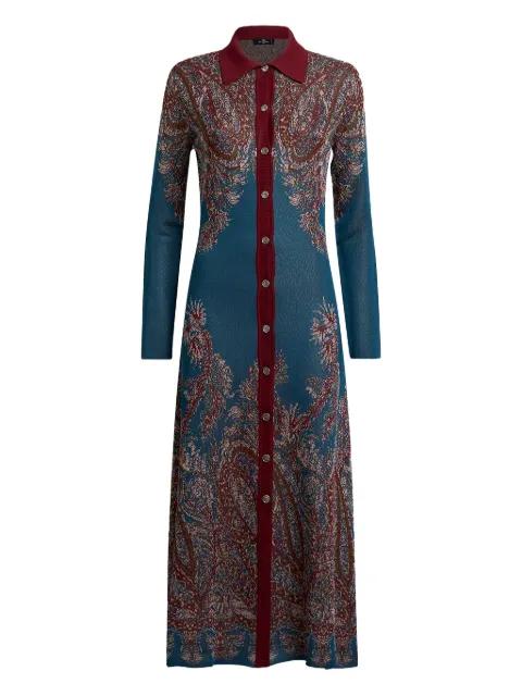 buttoned wool maxi dress by ETRO
