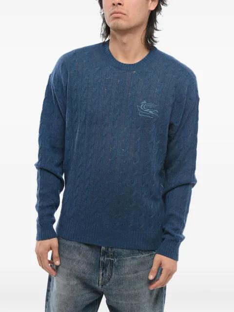 cable-knit embroidered sweater by ETRO