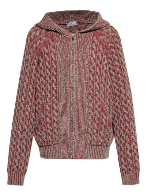 cable-knit zip-up hoodie by ETRO