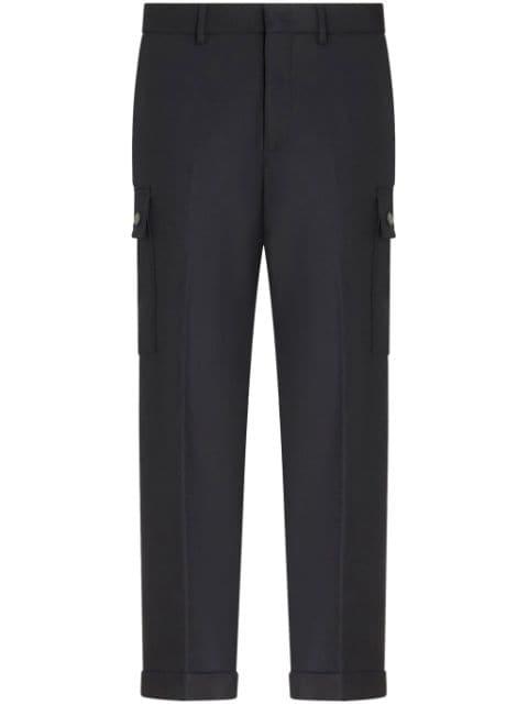cargo-pockets wool tapered trousers by ETRO