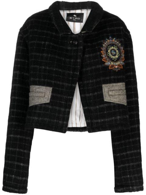 checked cropped jacket by ETRO