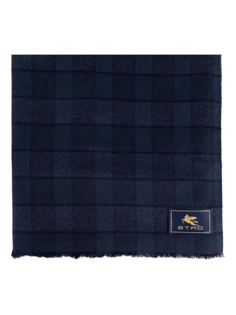 checked wool-cashmere blend scarf by ETRO