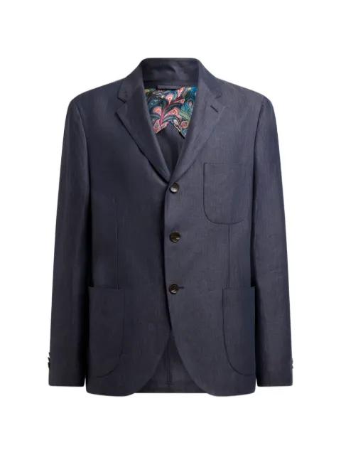 chevron single-breasted linen jacket by ETRO