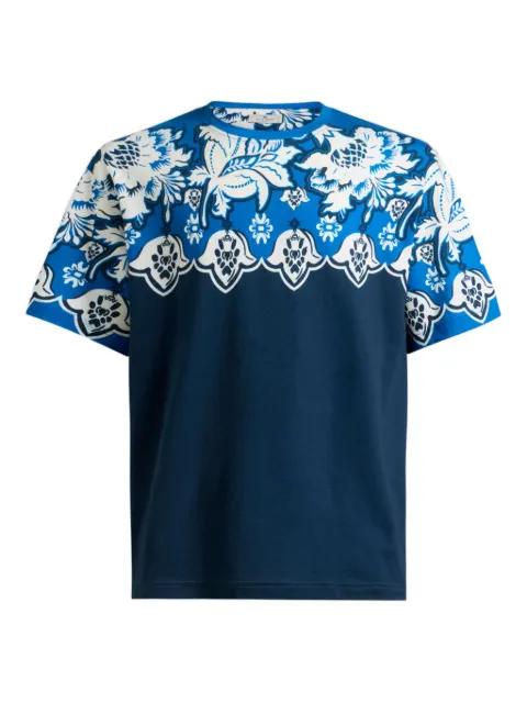 cotton T-shirt with placed floral print by ETRO