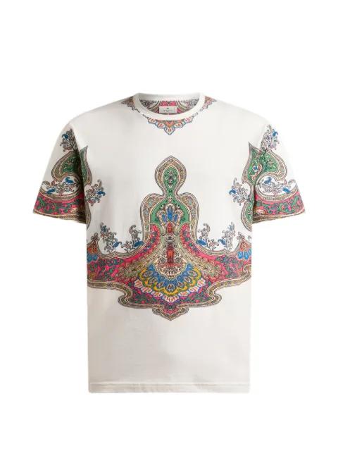 cotton T-shirt with placed pocket square paisley-print by ETRO