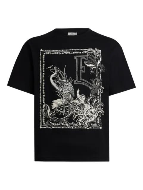 cotton T-shirt with placed print by ETRO