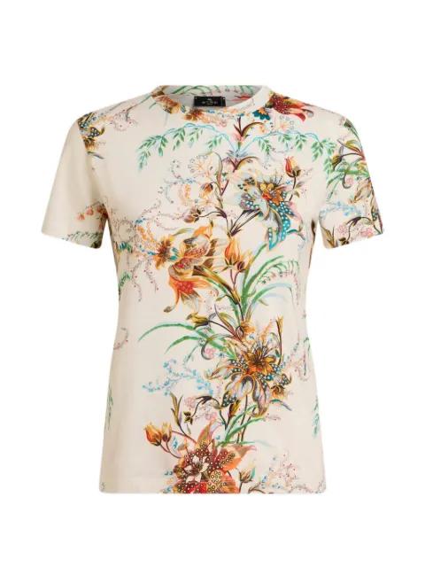 cotton floral-motif T-shirt by ETRO
