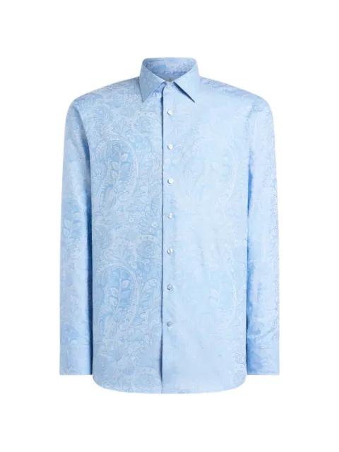 cotton jacquard shirt with paisley foliage motif by ETRO