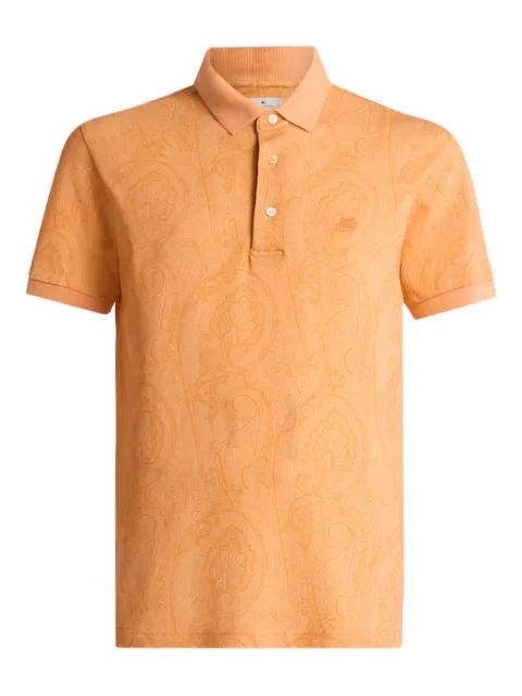 cotton polo shirt with arnica motif by ETRO