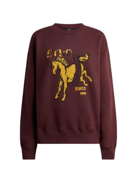 cotton sweatshirt with Pegaso print and logo by ETRO
