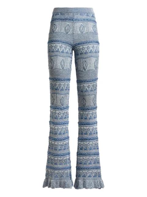 crocheted flared trousers by ETRO