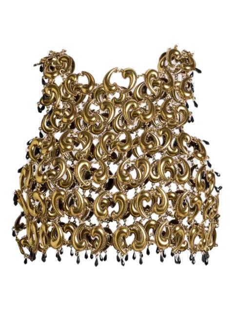 crop top with see-trough metal paisley details by ETRO