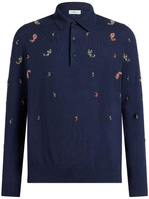crystal-detailed mini paisley polo shirt by ETRO