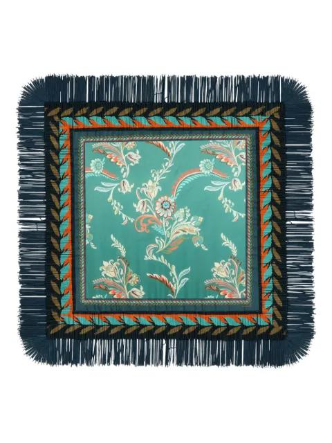 daffodil-motif fringed scarf by ETRO