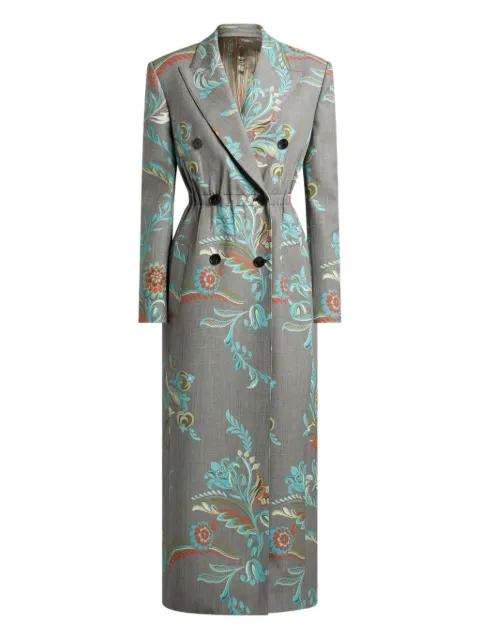 daffodil-print double-breasted coat by ETRO