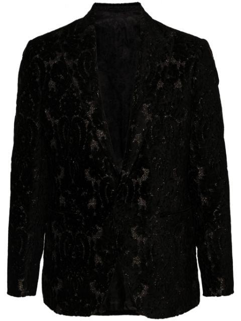 devoré-effect single-breasted blazer by ETRO