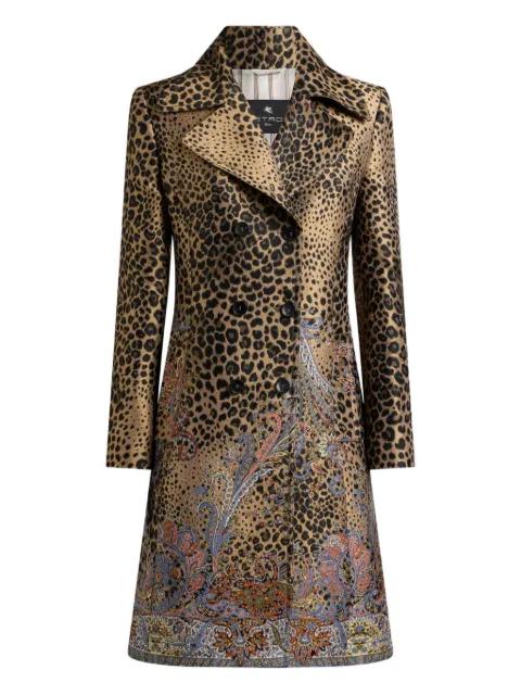 double-breasted jacquard coat by ETRO