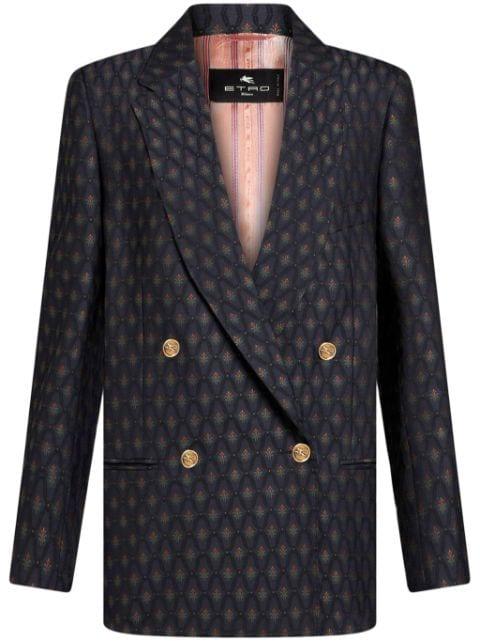 double-breasted wool jacquard jacket by ETRO