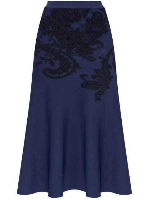 embroidered A-line midi skirt by ETRO