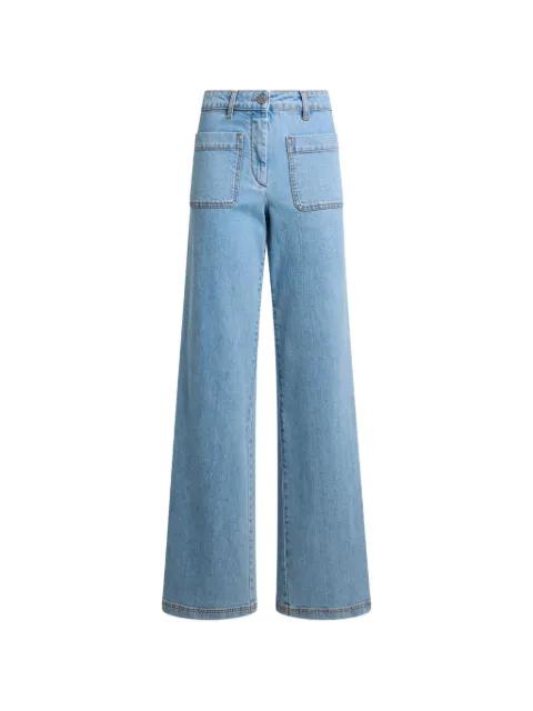 embroidered-logo flared jeans by ETRO