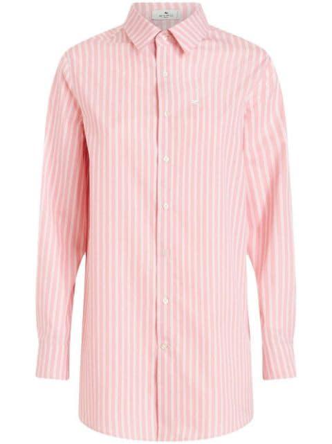 embroidered-logo striped shirt by ETRO