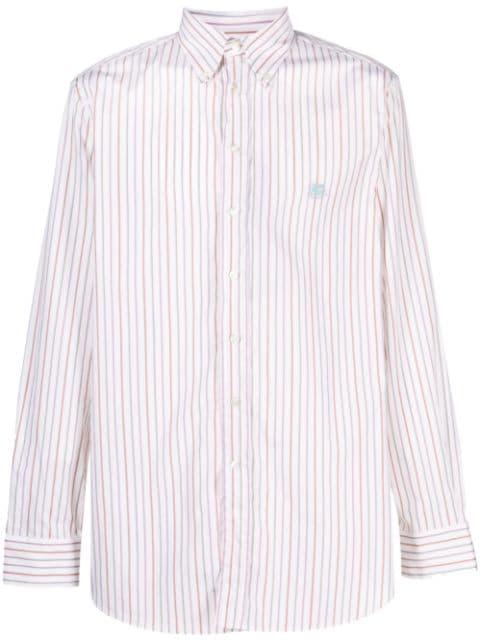embroidered-logo striped shirt by ETRO