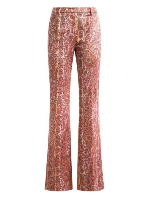 flared jacquard paisley-foliage trousers by ETRO