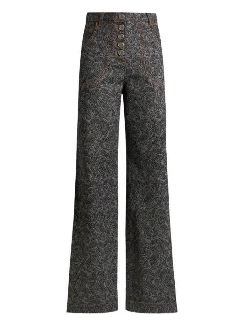 flared jacquard paisley jeans by ETRO