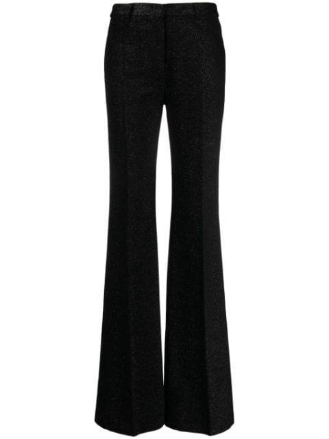 flared lamé trousers by ETRO