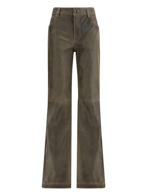flared leather trousers by ETRO