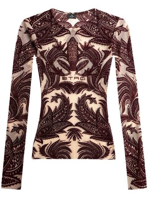 flocked tulle top by ETRO