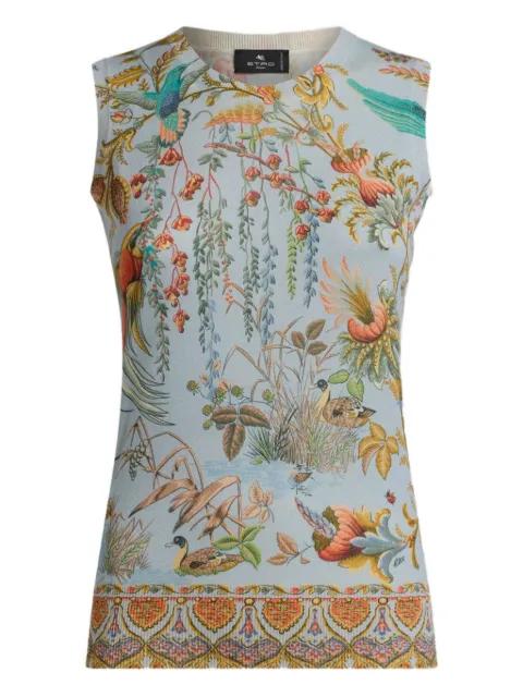 flora fauna-motif tank top by ETRO