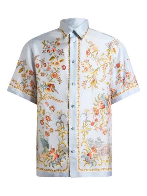 flora fauna-print silk shirt by ETRO